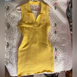 yellow mini summer dress